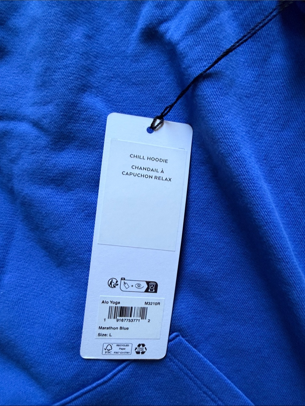 ALO Yoga Marathon Blue Chill Hoodie - Bold Blue Pullover